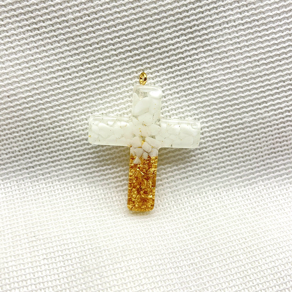 Wholesale Plastic Resin Seven Color Cross DIY Cup Chain Accessories